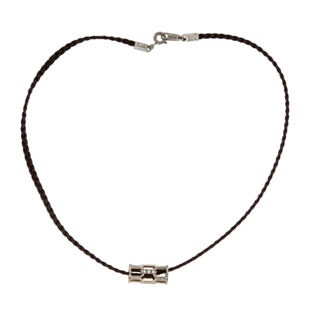Celine Diamond Leather Choker necklace